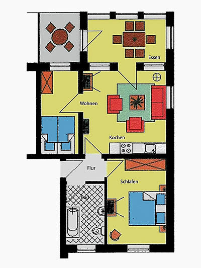 Grundriss der Ferienwohnung